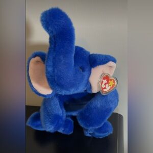 1998 Rare Ty Beanie Buddy Peanut the Elephant LARGE 15” Royal Blue Plush